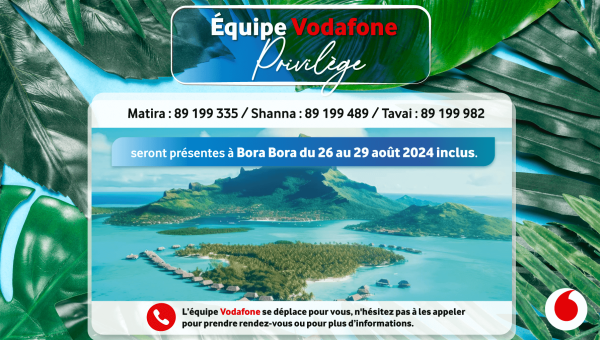 Equipe Vodafone Privilège à Bora Bora